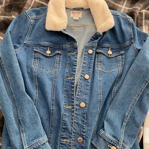 Fur denim jacket